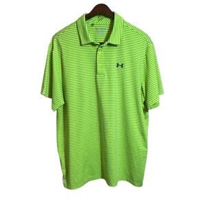 Under Armour Mens 2XL Playoff Loose Fit Heatgear Florescent Polo Shirt Neon